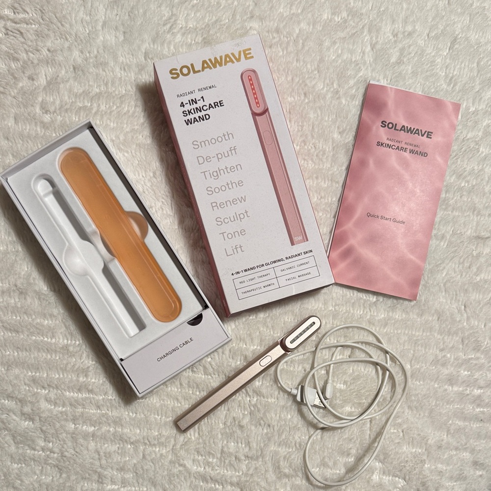SolaWave 4-in-1 Skincare Wand in rose gold